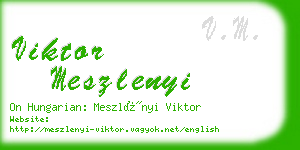 viktor meszlenyi business card